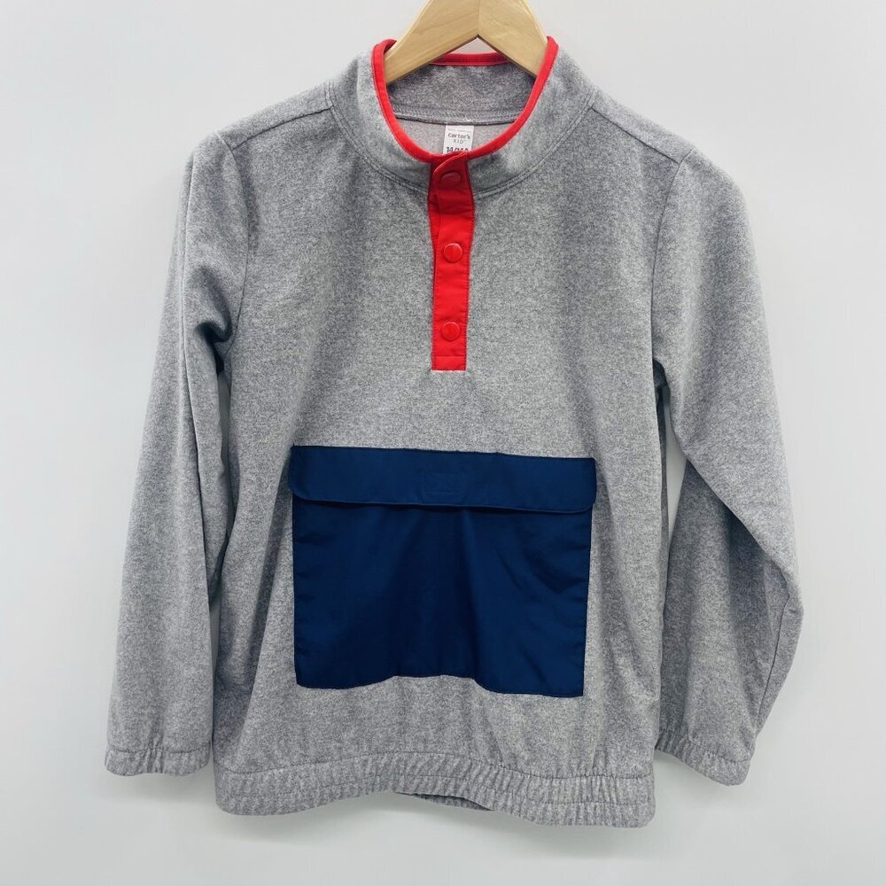 Carters Youth Boys 14/14A Colorblock‎ 1/4 Snap Fleece Pullover Sweatshirt 1216